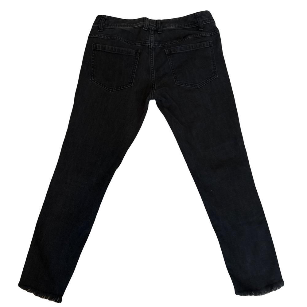 Free People Charcoal Black Skinny Destroyed Jeans Women’s Size 27